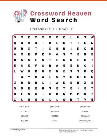 crossword heaven word search|Word Search .